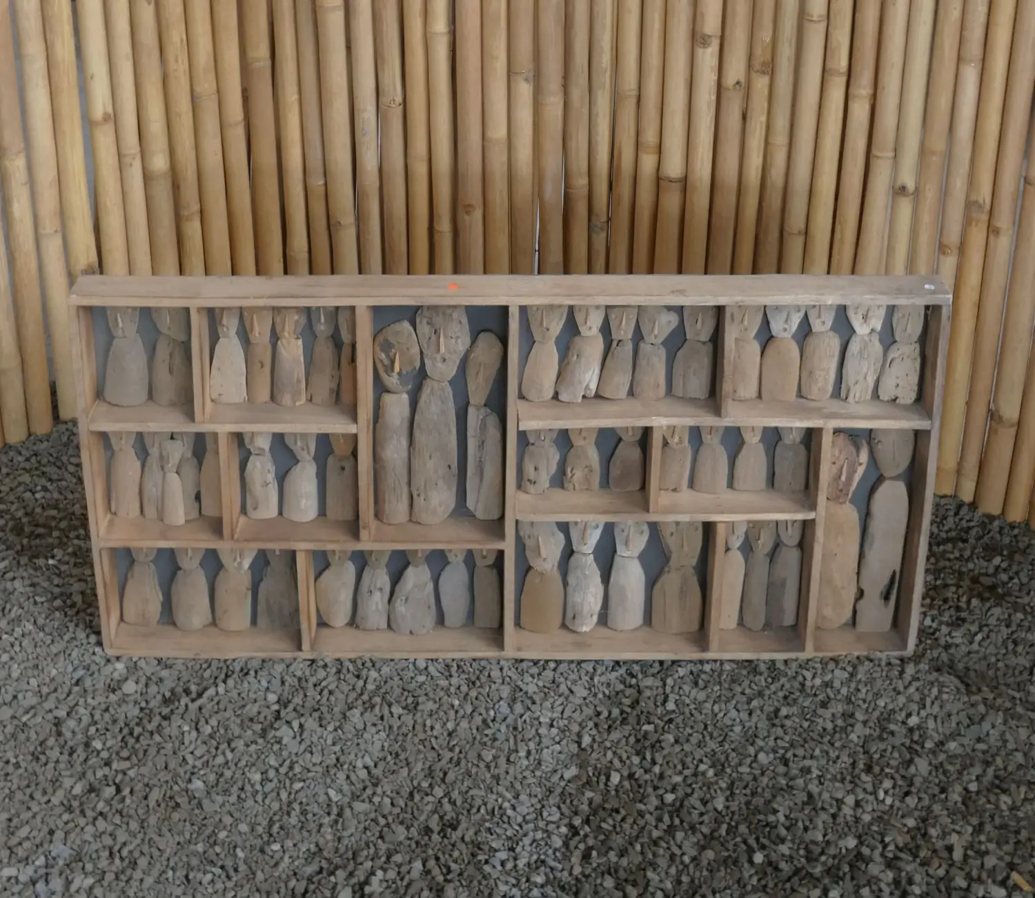  Product image 1 of the product “Wall Art - Human Tribe, made from recycelt wood. 60 x 120 cm ”